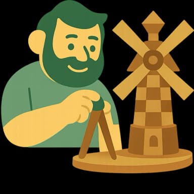 Hombre haciendo dispensador en forma de molinillo
