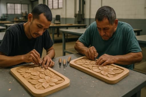Trabajo en detalle de madera